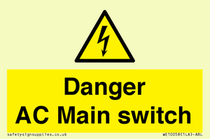 Danger AC Main switch 